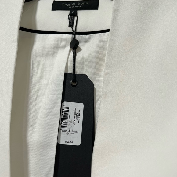 Rag & bone white jacket 0 zipper sleeves NWT - Picture 2 of 4